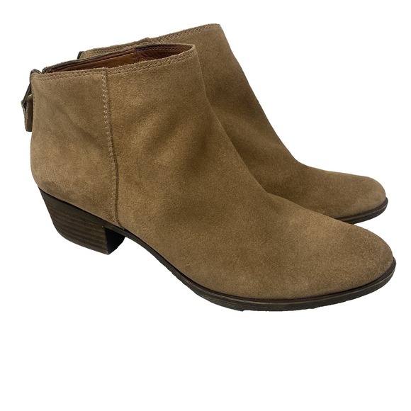 Lucky Brand Shoes - Lucky Brand Womens Ankle Shoes 9.5 Bootie Brown Leather LP-BELVVA Zip Block Heel